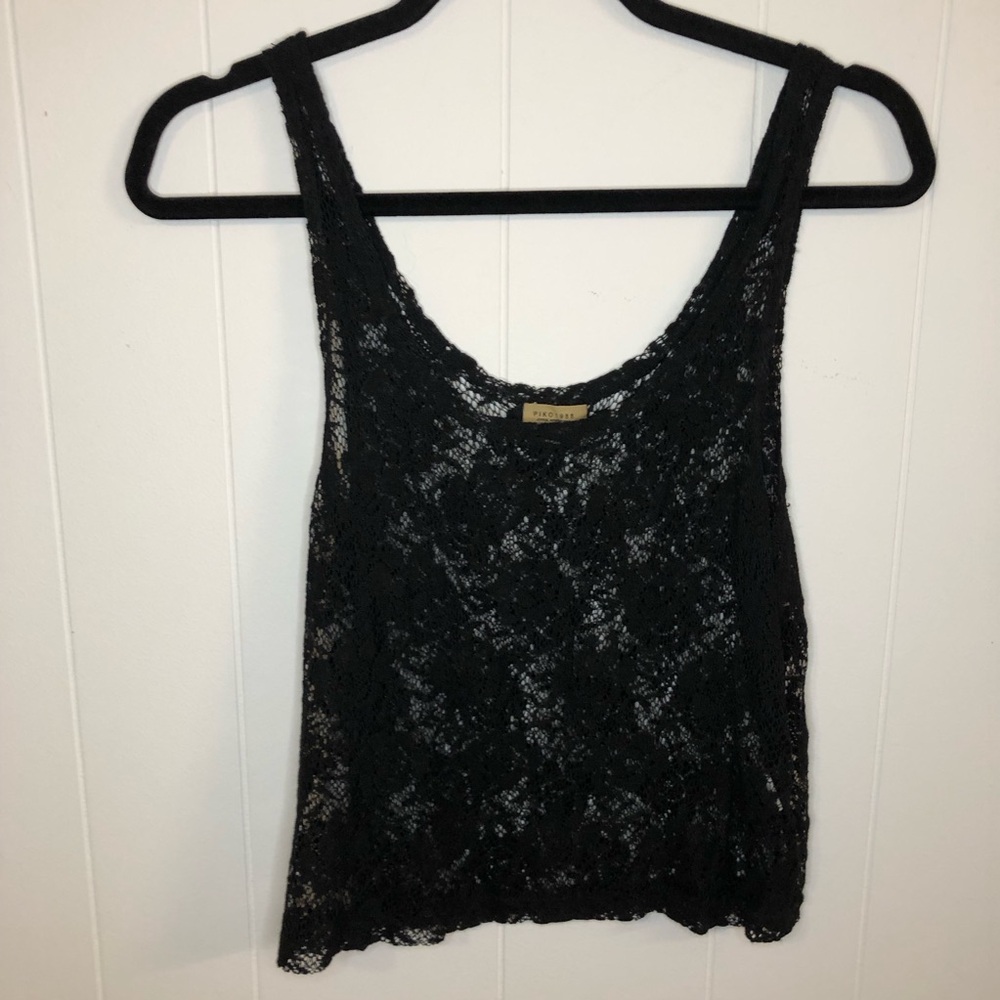 Piko 1988 Black Lace Camisole Top Medium